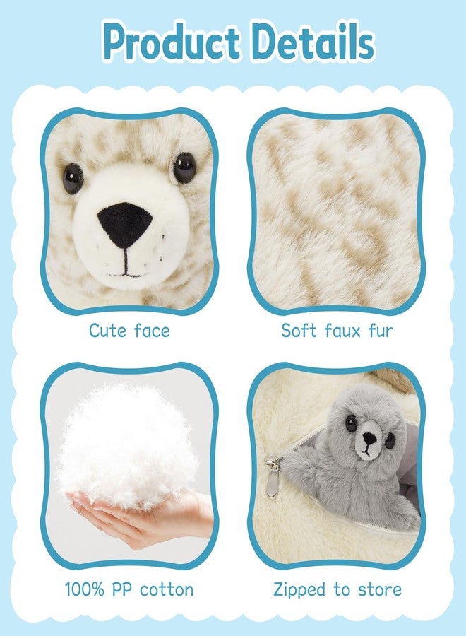 Beniny 4 Pcs Seal Stuffed Animal Set, 20" Mother Plush Toy With 3 Babies In Mom'S Belly, Cute Leopard Plushie For Girls Boys Kids, Kawaii Chirstmas Bithday - Image 2