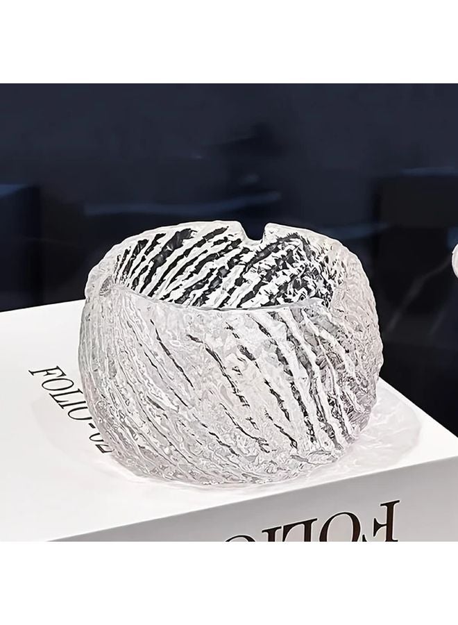 Transparent White Lucky Cat Ceramic Ashtray With Lid Anti Fly Home Office Decor - Image 1