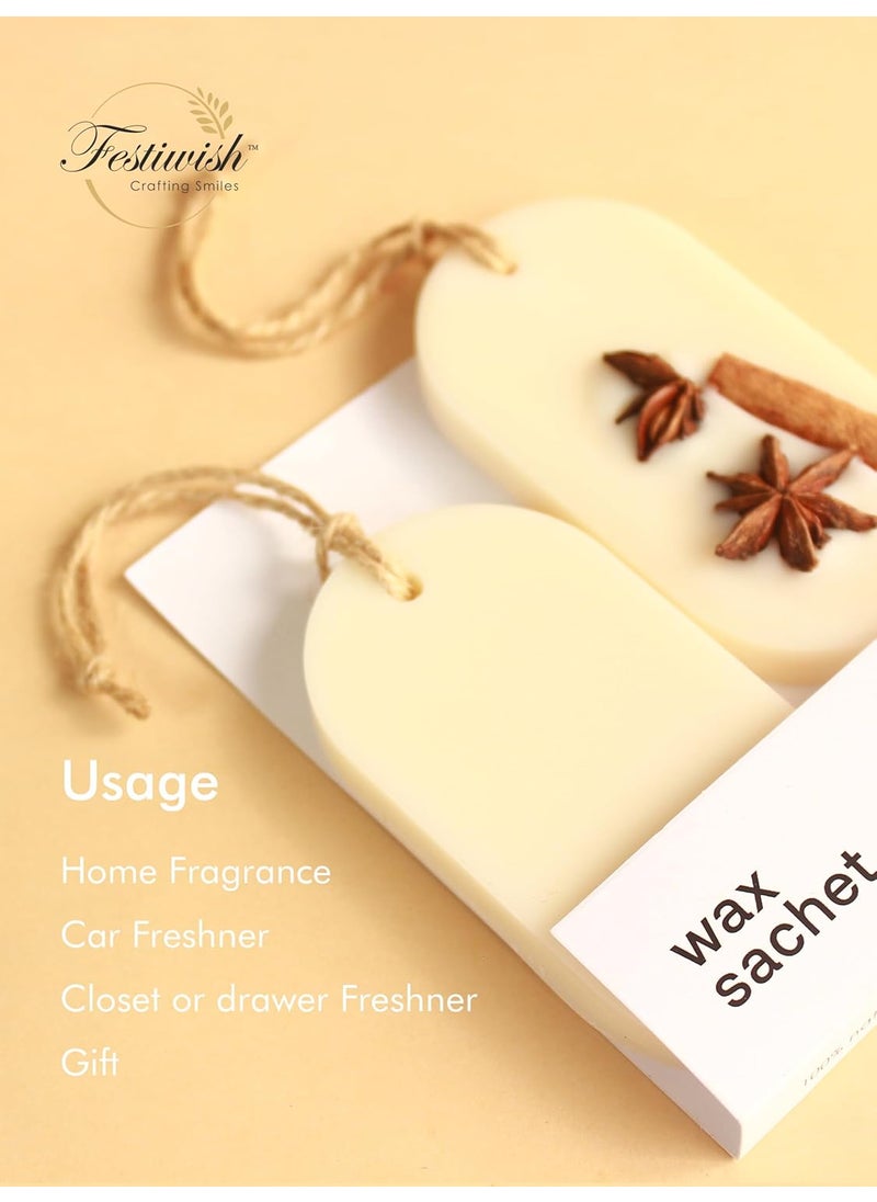 Festiwish Festiwish Decorative Wax Sachet with Dried Flowers White Set of 2 Cinnamon  - Image 2