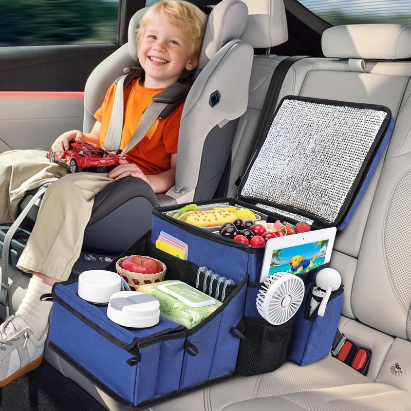 INFANZIA Car Seat Organizer with Cooler Compartment and Cup Holders - Blue - Image 2
