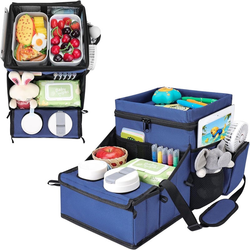 INFANZIA Car Seat Organizer with Cooler Compartment and Cup Holders - Blue - Image 1