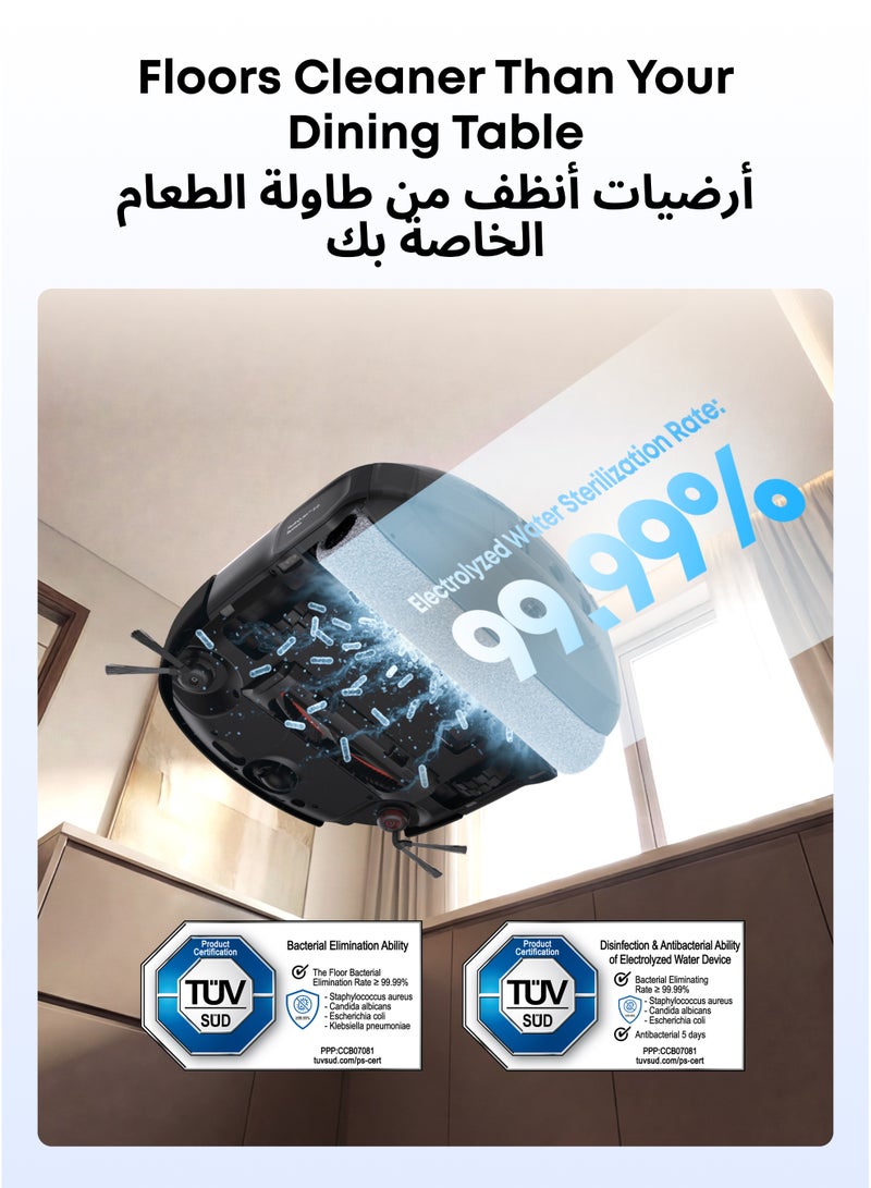 eufy Omni S2 Robot Vacuum Cleaner with Mop, 30,000Pa Suction, HydroJet 2.0, All-in-One Station 35 W T2081 black - Image 3