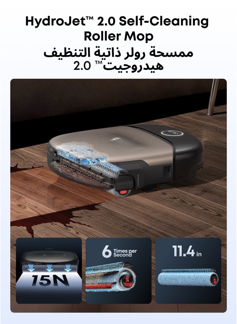 eufy Omni S2 Robot Vacuum Cleaner with Mop, 30,000Pa Suction, HydroJet 2.0, All-in-One Station 35 W T2081 black - Image 4