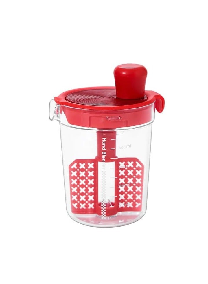 Salad Dressing Mixer, Egg Filter Separator, Manual Mixing Bottle Egg Separator For Home Soy Sauce Restaurant (Red)  - Image 1