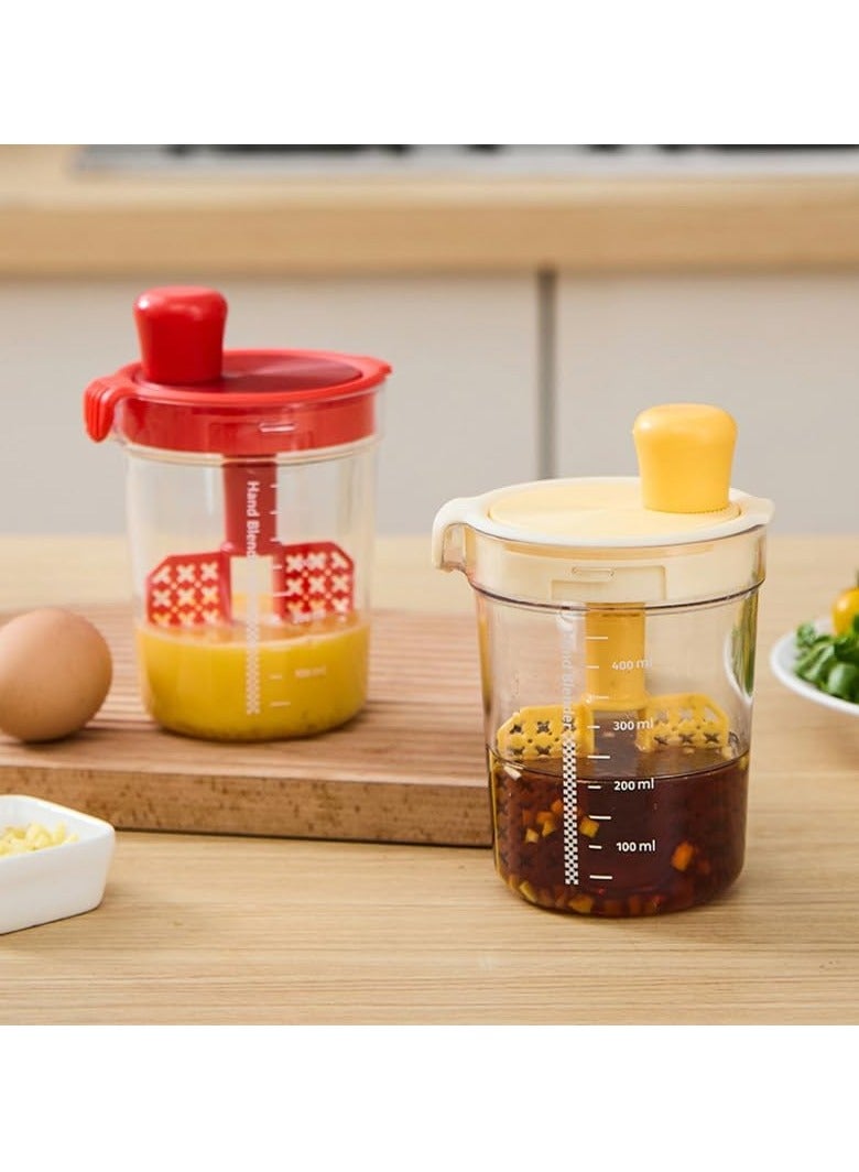Salad Dressing Mixer, Egg Filter Separator, Manual Mixing Bottle Egg Separator For Home Soy Sauce Restaurant (Red)  - Image 4