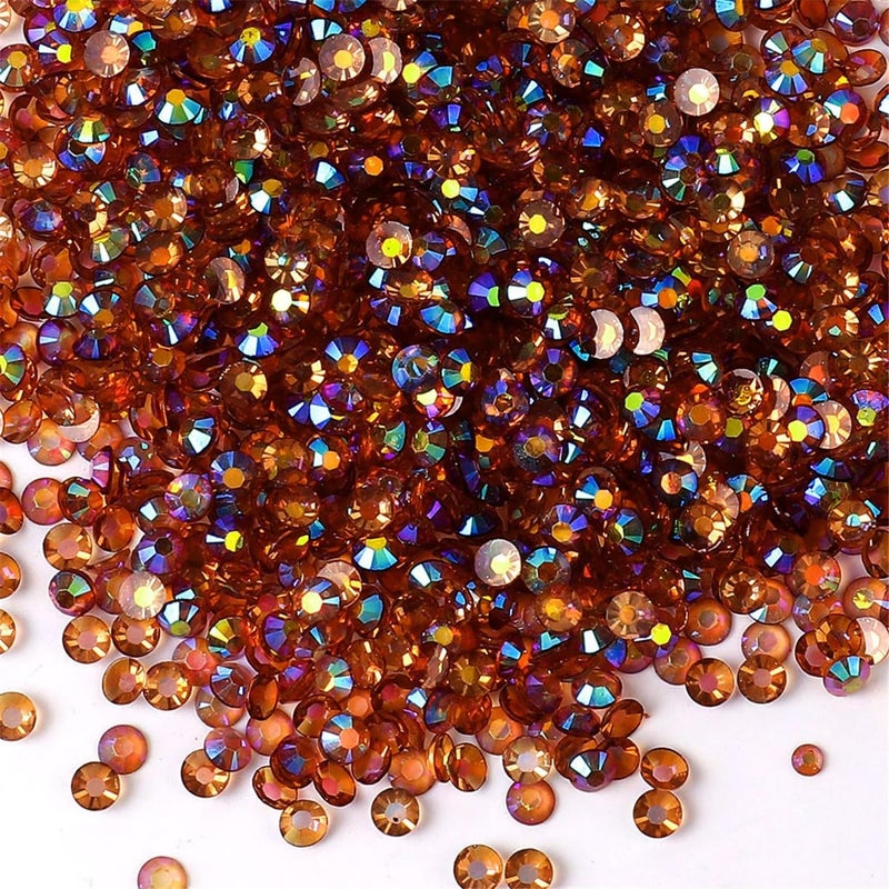 Kdkyy 3000 Pieces SS6 2mm Flatback Rhinestones AB Clear Round Gems Crystals for Nail Art DIY Crafts Clothes Shoes Bags Transparent Yellow Coffee AB - Image 3