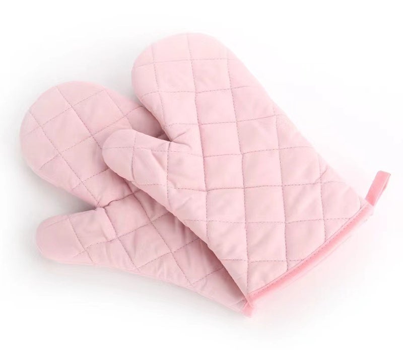 Thick Cotton Microwave Oven Gloves pink (single) - Image 1