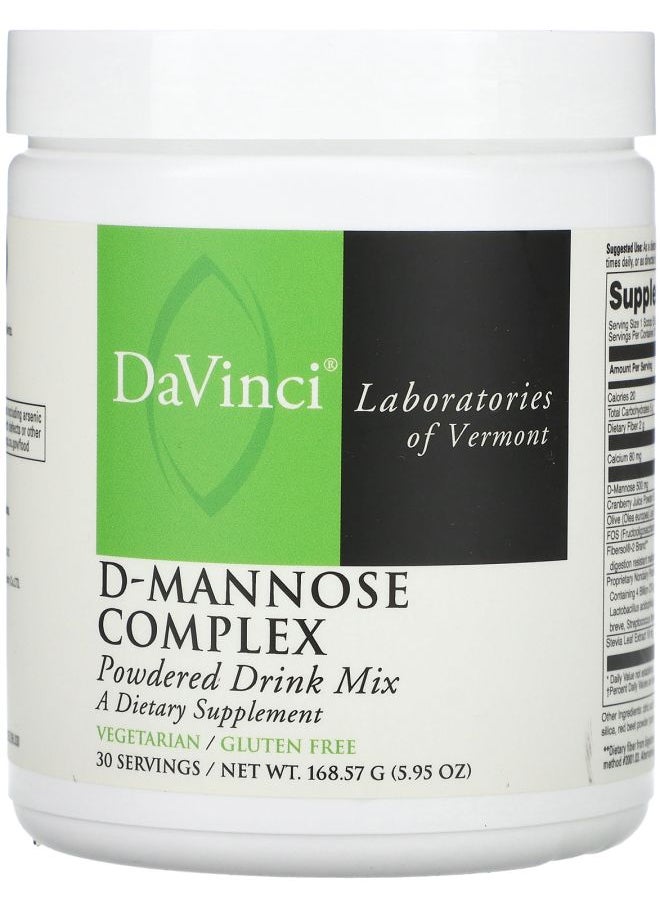 DaVinci Laboratories D-Mannose Complex Powdered Drink Mix 5.95 oz (168.57 g) 