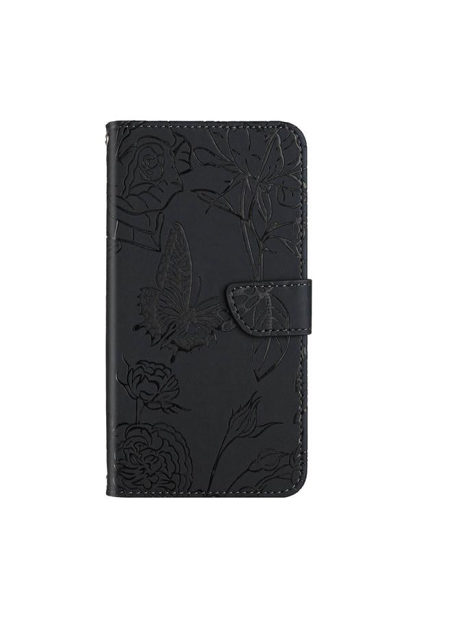 S-TOP Case For OPPO A18 / A38 4G HT03 Skin Feel Butterfly Embossed Flip Leather Phone Case - Image 2