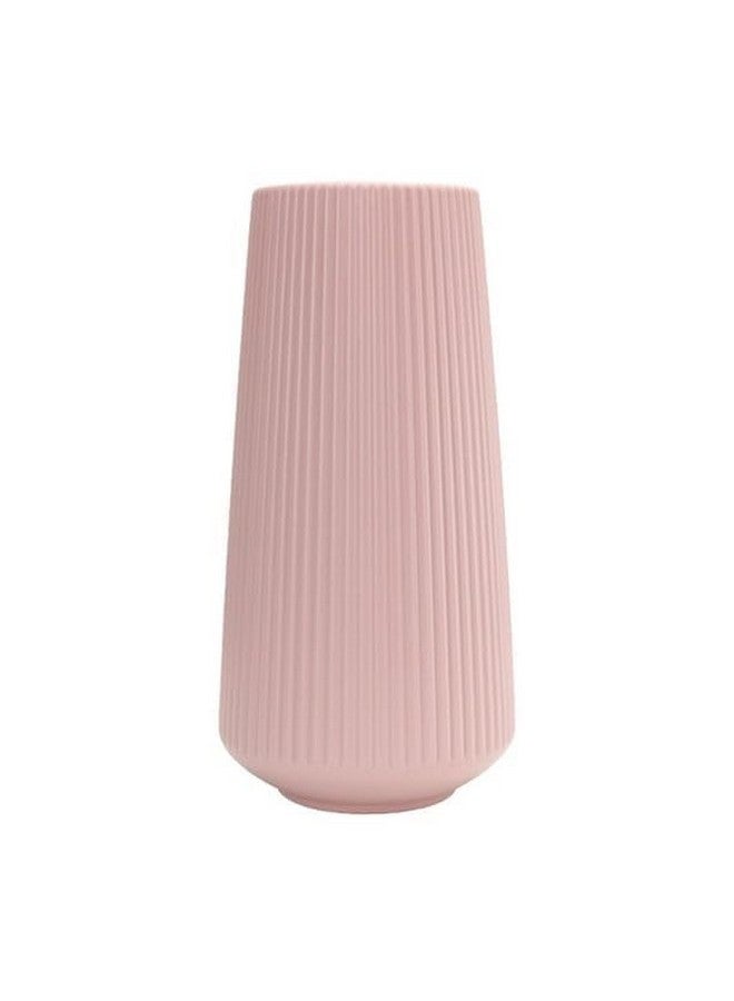 VRB DecTM 1Pcs Straighted Plastic Ceramic Vase, Flower Vase, Pampas Grass,Vase for Flower,Vase for Plants,Home Decor Centrepiece for Home, Office,Living Room Decor (Pink Color) - Image 2