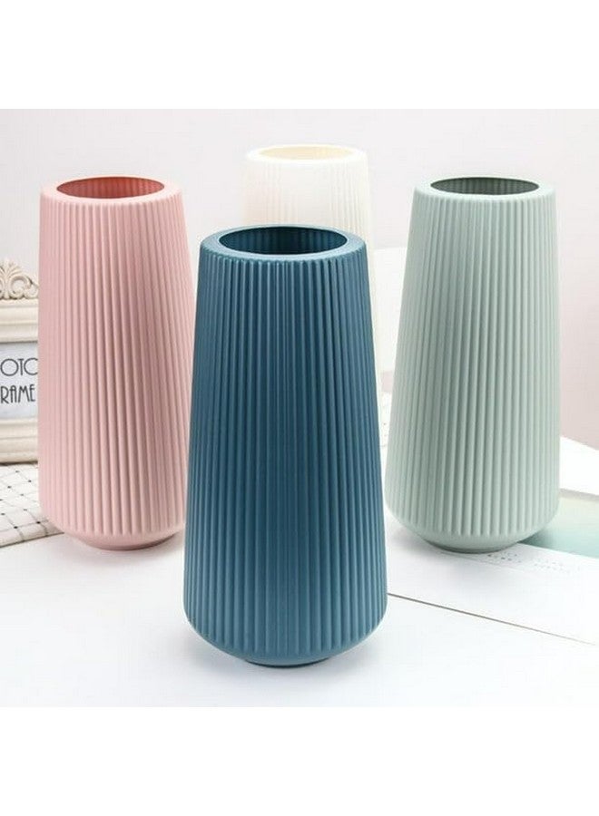 VRB DecTM 1Pcs Straighted Plastic Ceramic Vase, Flower Vase, Pampas Grass,Vase for Flower,Vase for Plants,Home Decor Centrepiece for Home, Office,Living Room Decor (Pink Color) - Image 3