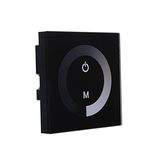 YOSOO 12V24V Single Color LED Controller Dimmer Change Brightness Touch Panel Dimmer Wall Switch Controller (Black) - Image 3