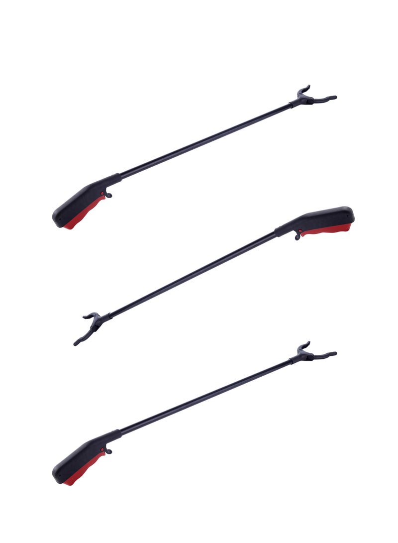 LAWAZIM Plastic Picker Set of 3 -80cm- Lightweight Reacher Grabber Tool with Non-Slip Grip, Large Jaw for Multi-Surface Use, Ideal for Seniors, Pregnant Women, Garden, Trash, and Hard-to-Reach Items - Image 1