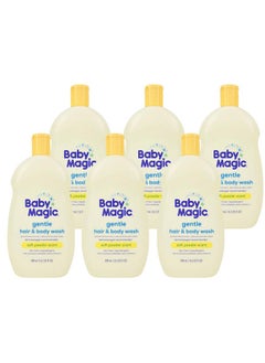 Gentle Hair Body Wash 16.5Oz Pack Of Calendula Oil Coconut Oil Yellow Soft Powder Scent 6 Count