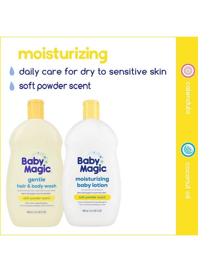Baby Magic - Gentle Hair Body Wash 16.5Oz Pack Of Calendula Oil Coconut Oil Yellow Soft Powder Scent 6 Count - Image 1