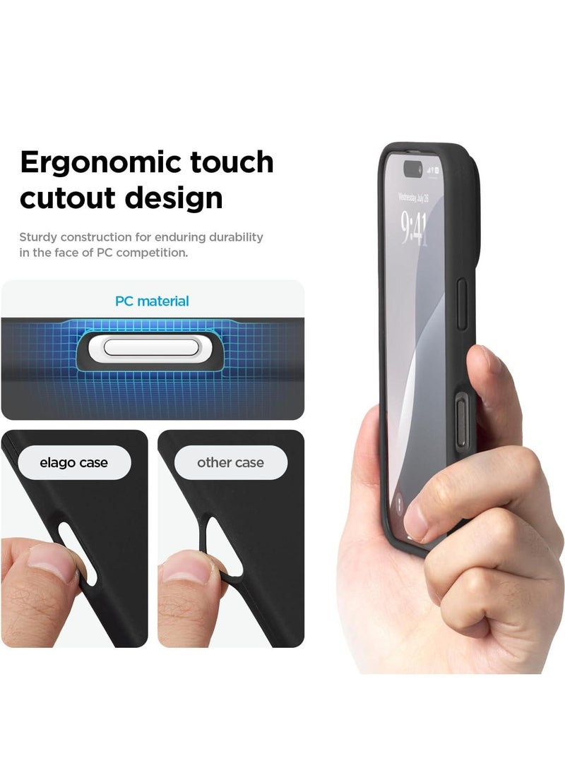 Silicone Case for iPhone 16plus   6.1 inch, Slim Liquid Silicone Case Shockproof Full Body Protection Phone Case with Anti-Scratch Microfiber Ultra Slim Soft Bumper Cover - Black - Image 4