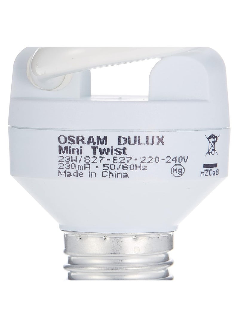 Osram Osram Dulux Smalltar Mini Twist, Compact Fluorescent Integrated, Spiral Shape 23W Screw Base E27, 1600 Lm Warm White 2700K /Energy Class A Bundle Pack Of 3, Oesmtwist-23W-Ws-3Pc  - Image 5
