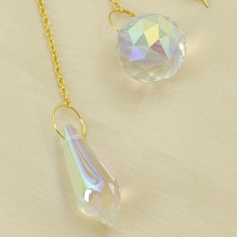 ORTIZA ® Sun Catcher Hanging 15.75 inches Decorative Multi-Faceted Crystal Crescent Sun Light Catcher Shining Hanging for Room Decor Bedroom Decor - Image 4