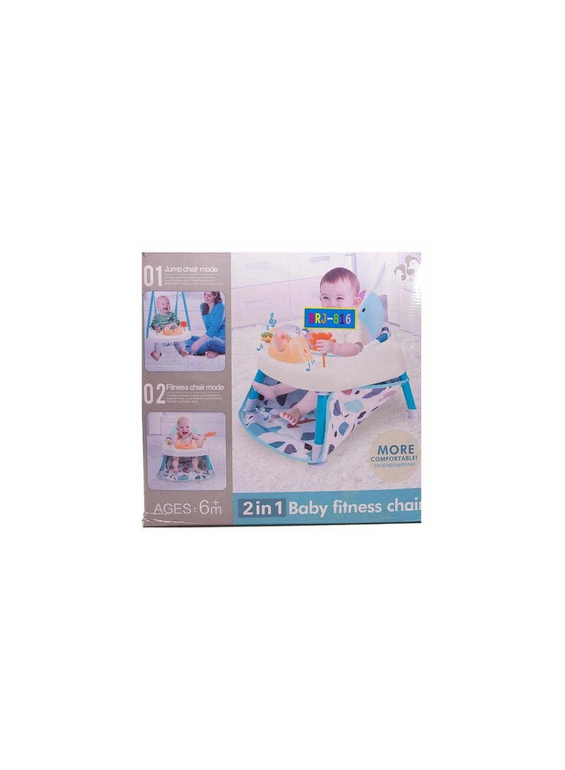 2In1 Baby Fitness Chair Comfortable & Cheerful For Babies With Tunes Multicolor Combination