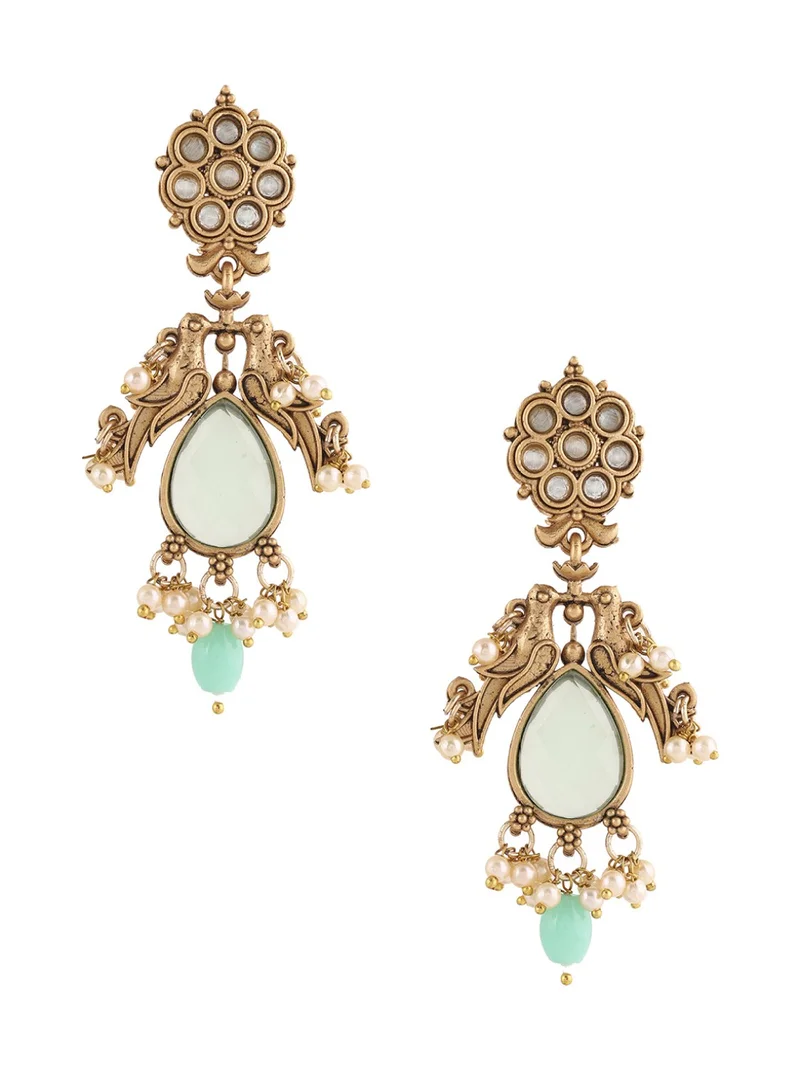 Priyaasi Studded Contemporary Drop Earrings