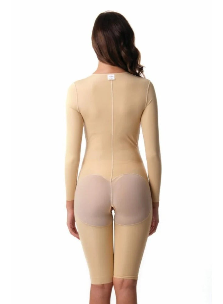 HT Full-body medical compression corset to support post-surgical recovery, reduces swelling and fluid retention, improves blood circulation, and maintains shape after liposuction and tummy tuck operations, medical beige, HT, medium size - Image 2