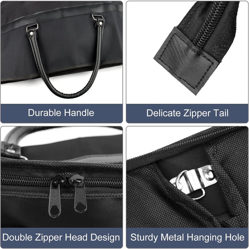 MXTIMWAN 60 x 100 cm Garment Bag Suit Short Black Suit Cover Suit Bag Men's Garment Bags for Suits Protective Cover Garment Bag with Zip Clothing Cover Men's Travel - Image 3