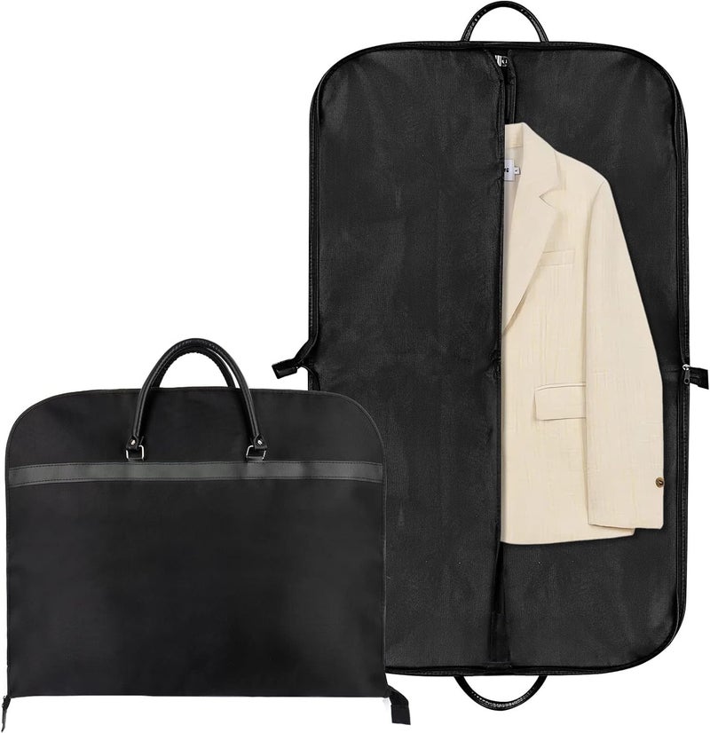 MXTIMWAN 60 x 100 cm Garment Bag Suit Short Black Suit Cover Suit Bag Men's Garment Bags for Suits Protective Cover Garment Bag with Zip Clothing Cover Men's Travel - Image 1