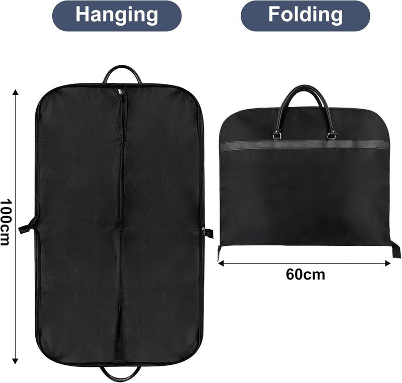 MXTIMWAN 60 x 100 cm Garment Bag Suit Short Black Suit Cover Suit Bag Men's Garment Bags for Suits Protective Cover Garment Bag with Zip Clothing Cover Men's Travel - Image 2