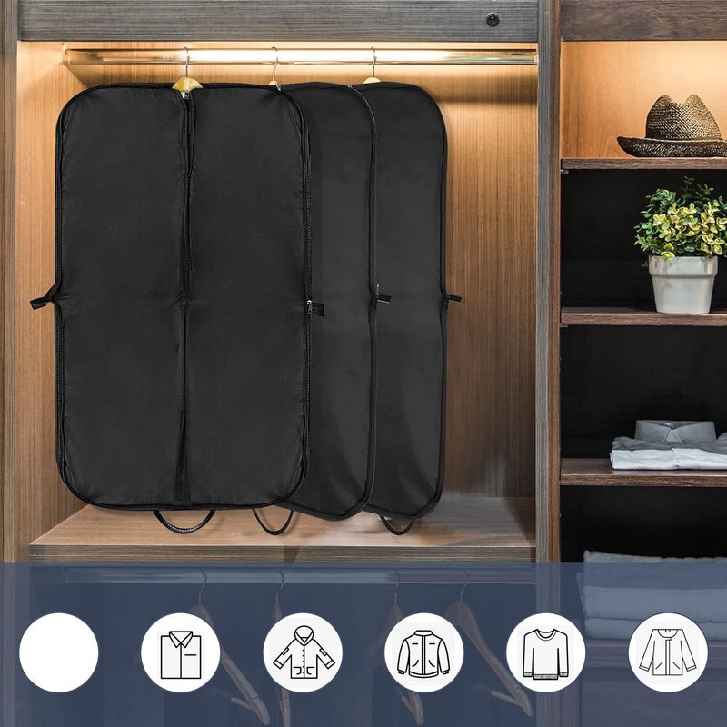 MXTIMWAN 60 x 100 cm Garment Bag Suit Short Black Suit Cover Suit Bag Men's Garment Bags for Suits Protective Cover Garment Bag with Zip Clothing Cover Men's Travel - Image 5