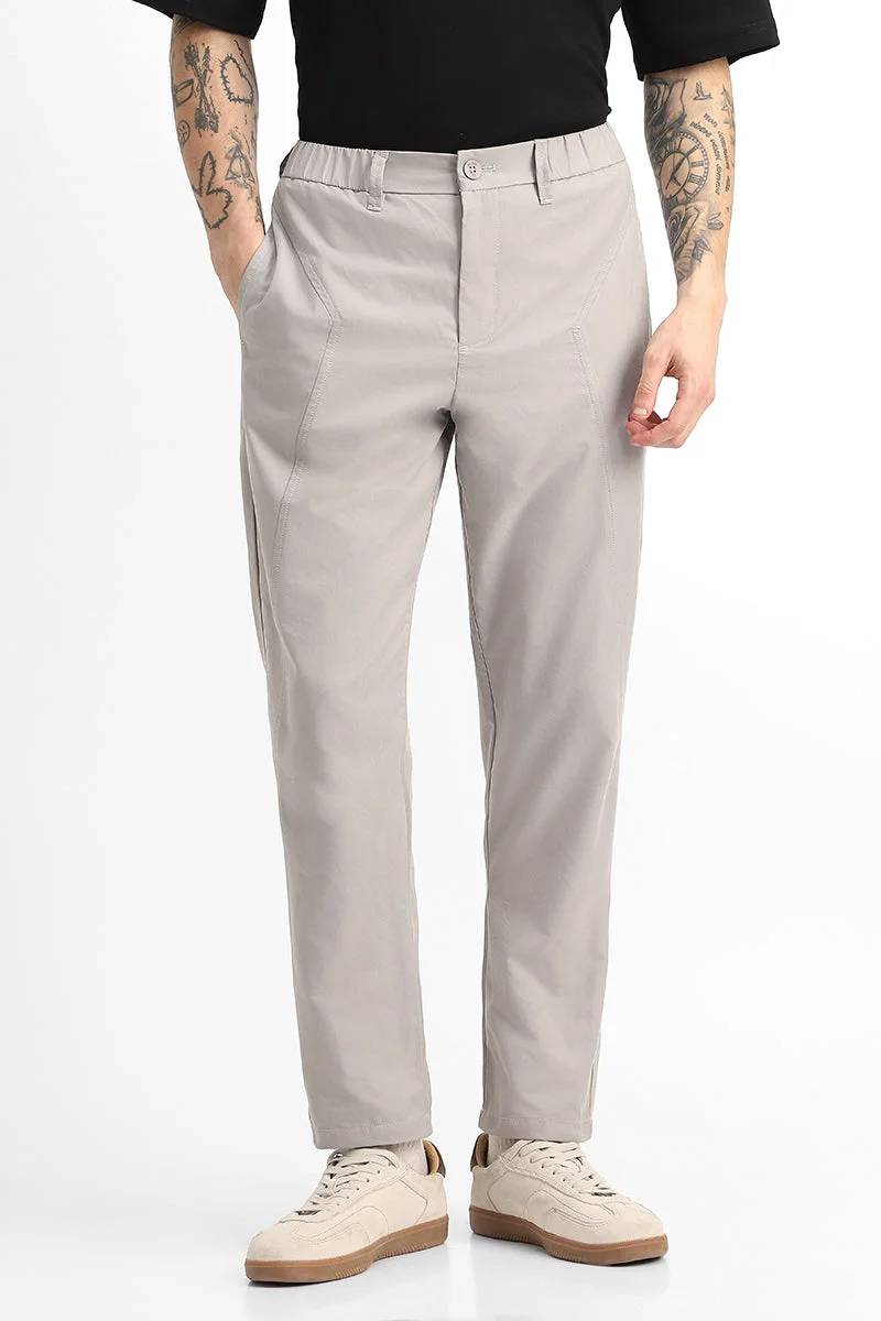 Snitch Beige Relaxed Fit Beige Trousers for Men | Best Price UAE