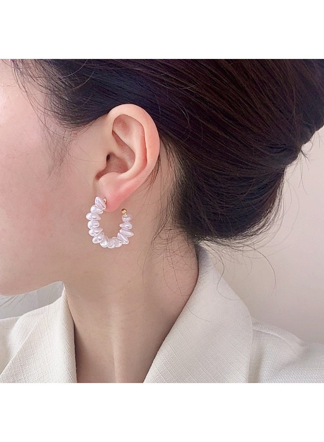 Lavida Elegant C-shaped pearls, high-end handmade pearl earrings for women, suitable for women daily wear and gifting - Image 2