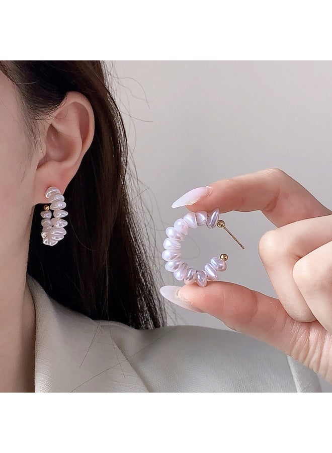 Lavida Elegant C-shaped pearls, high-end handmade pearl earrings for women, suitable for women daily wear and gifting - Image 1