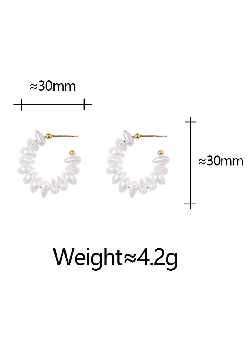 Lavida Elegant C-shaped pearls, high-end handmade pearl earrings for women, suitable for women daily wear and gifting - Image 3