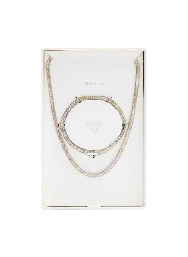 Parfois Multicolour Set Necklace And Bracelet With Zirconia for Women | Best Price UAE