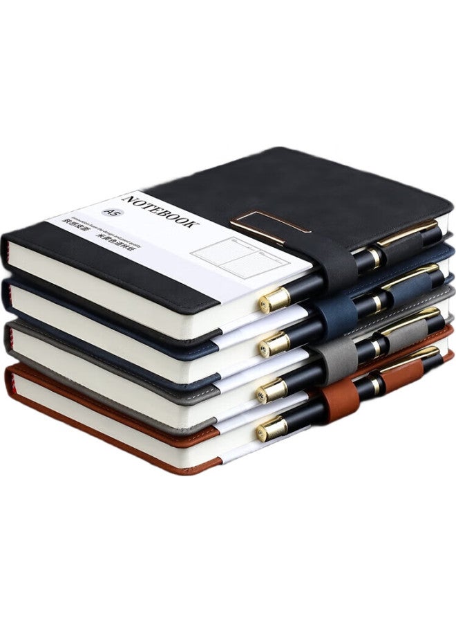 Longe Langjie Business Notebook, Sheepskin Cover, A5 Size, Buckle Closure, 240 Pages, Thick Notebook, Stationery, Diary, Office Meeting Record Book, Customizable Logo - Image 2