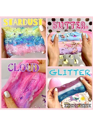Slime Making Kit for Girls Boys - Diy Slime Toys Gifts for Kids Fluffy Cloud Foam Squish Glitter Slime Making Kits with with Unicorn Charms ! Slime Kits for Girls and Boys 6 year+ - view 2