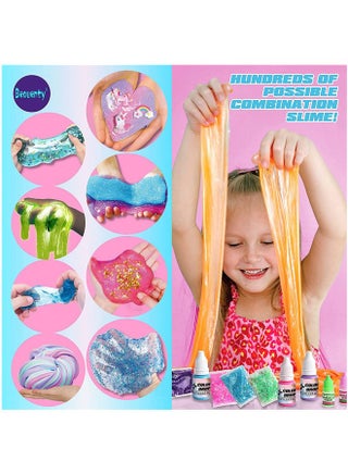 Slime Making Kit for Girls Boys - Diy Slime Toys Gifts for Kids Fluffy Cloud Foam Squish Glitter Slime Making Kits with with Unicorn Charms ! Slime Kits for Girls and Boys 6 year+ - view 5