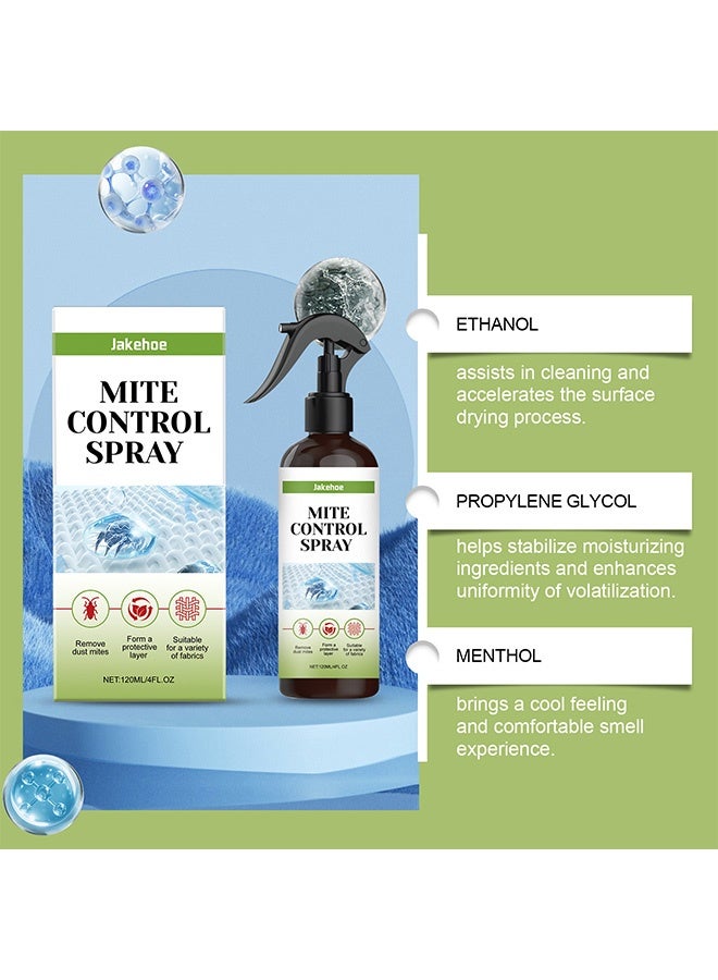 Jakehoe Mite Control Spray, Natural Mite Removal Spray, Bed Bugs & Fleas on Contact, Plant-Based Formula for Bedding, Furniture & Pet Areas, Prevents Regrowth for 2 Weeks ,120ml - Image 2
