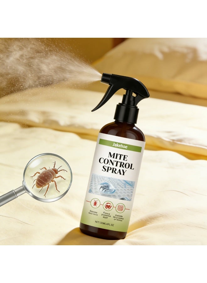 Jakehoe Mite Control Spray, Natural Mite Removal Spray, Bed Bugs & Fleas on Contact, Plant-Based Formula for Bedding, Furniture & Pet Areas, Prevents Regrowth for 2 Weeks ,120ml - Image 1