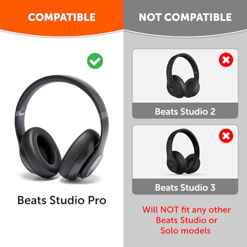 WC PadZ Studio Pro Extra Thick Earpads for Beats Studio PRO Made by Wicked Cushions Upgraded PU Leather Larger Ear Opening Enhanced Foam Black - Image 3