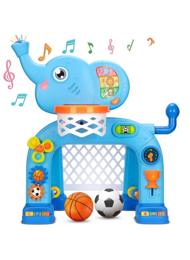 KIZZYEA Toys For 1 2 3 Years Old Boys Girls, Toddler Basketball Hoop & Soccer Goal Sports Toy, Interactive Musical Toys, Montessori Toys, Christmas Birthday Gift For Baby Kids Age 12-18 Months  - Image 1