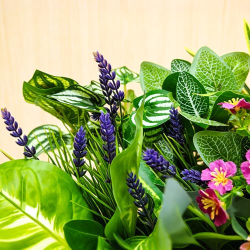 Cherica 12 Pcs Artificial Plants for Outdoors Faux Greenery Leaves UV Resistant Realistic Plastic Large Bunches Shrubs Bushes with Flowers Fake Plants Decor Outdoor for Front Porch Door Patio Garden Yard - Image 3