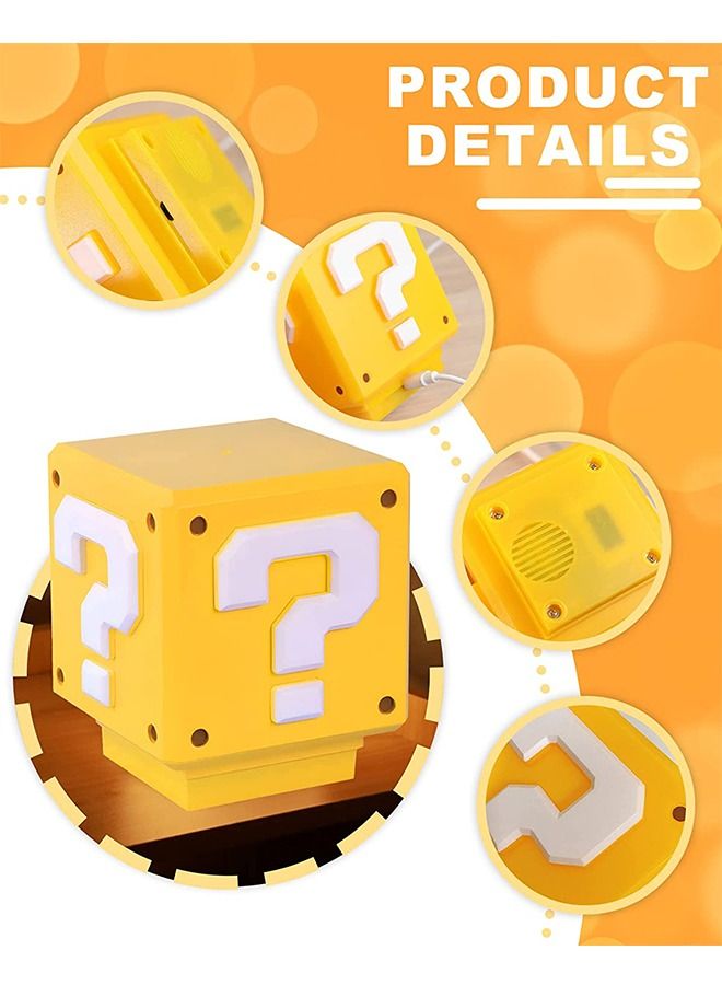 Super Mario Sound Question Mark Light, Mini Night Light, Mood Light, Decorative Light, Rechargeable Night Light, For Table Lamp, Bedside Lamp (Yellow) - Image 3