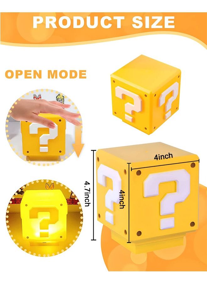 Super Mario Sound Question Mark Light, Mini Night Light, Mood Light, Decorative Light, Rechargeable Night Light, For Table Lamp, Bedside Lamp (Yellow) - Image 2