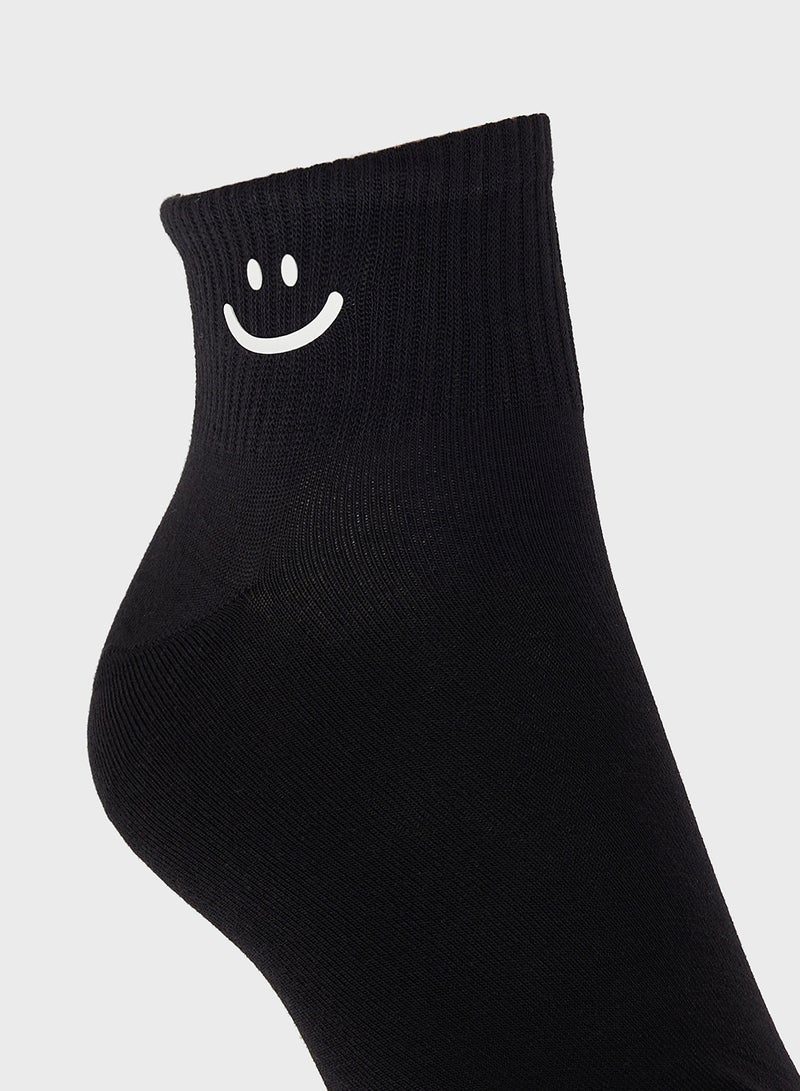 جينجر جوارب كاحل قطنية بتفاصيل وجه مبتسم  قطع - Image 5