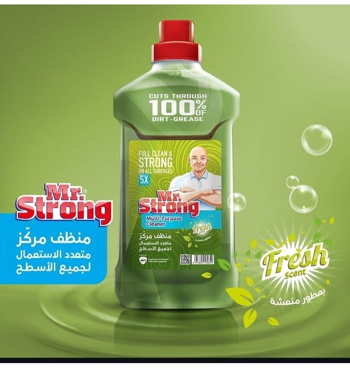 Mr. Strong 5X Multi-Purpose Cleaner 750ml – Concentrated Formula – 100% Grease & Dirt Removal – Green Fresh Scent – Multi-Surface – Kitchen Bathroom Floors – No Residue – 5X Stronger Than Standard Cle