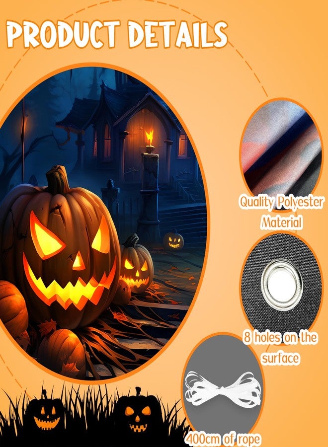GRMIKBU Halloween Decorations Garage Door Cover, Large Hanging Backdrop Door Cover Halloween Garage Wall Decorations for Outdoor Home Yard Garage Door Decorations Party Photo Backgrounds (6X13Ft) - Image 3
