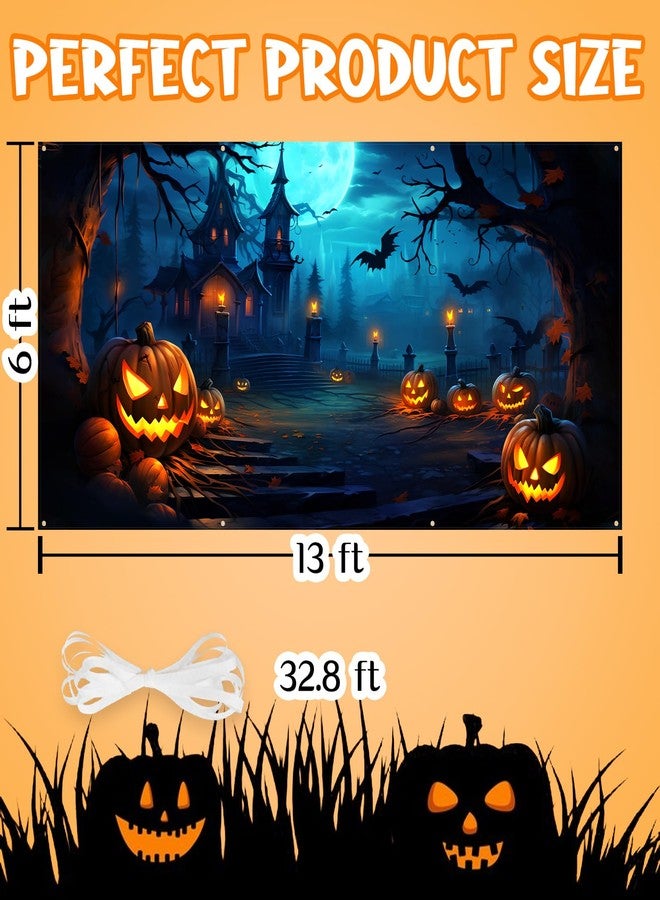 GRMIKBU Halloween Decorations Garage Door Cover, Large Hanging Backdrop Door Cover Halloween Garage Wall Decorations for Outdoor Home Yard Garage Door Decorations Party Photo Backgrounds (6X13Ft) - Image 4