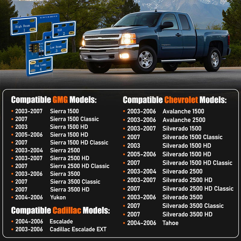 IHOUMEX 8 high Mod Customizable 6 High Mod with DRL Lights Module for GM Compatible with 2003-2007 Chevy Silverado GMC Sierra 1500/2500/3500 Classic - Image 3