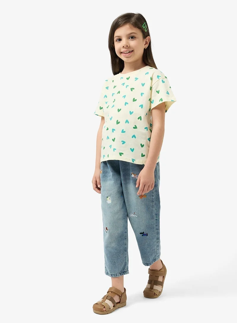 Pinata Heart Printed Cotton Tshirt